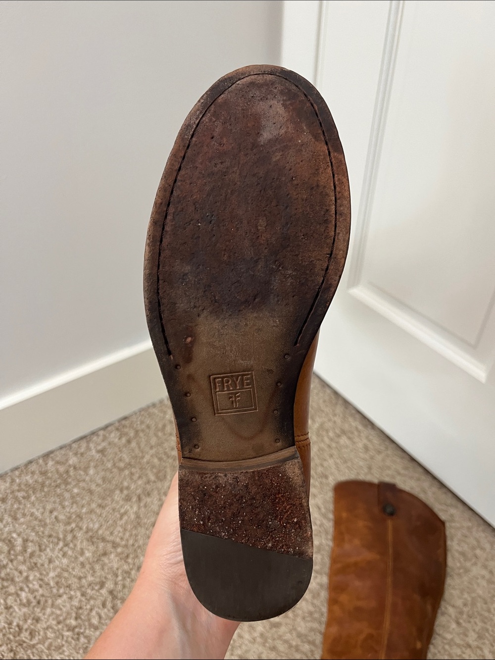 Frye Cara Boots in Cognac Leather - Size 6.5 B - Picture 15 of 16